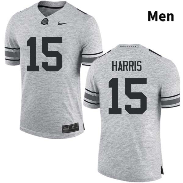 Men's Ohio State Buckeyes #15 Jaylen Harris Gray Authentic College Stitched Football Jersey 23HH045OH